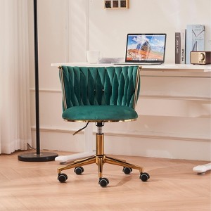Office Desk Chair, Upholstered Home Office Desk Chairs with Adjustable Swivel Wheels - 1 of 4