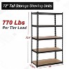 Acekool 5-Tier Heavy Duty Garage Storage Shelves, Adjustable Metal Utility Rack, Load Capacity 3850 lbs, 48" L x 18" W x 73" H, Black - 3 of 4