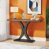 KTMBDW 39.4-Inch Wood Console Table with Geometric Base, 2-Tier Farmhouse Sofa Table Narrow Long, Behind Couch Table with Shelves for Living Room - 2 of 4
