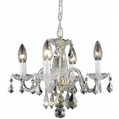 Elegant Lighting Rococo 4 light Gold Pendant Clear Royal Cut Crystal