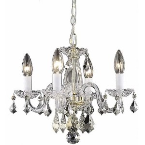 Elegant Lighting Rococo 4 light Gold Pendant Clear Royal Cut Crystal - 1 of 3