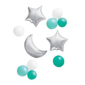 15ct Foil + Latex Moon and Star Balloon Pack - Spritz™