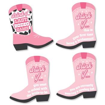 Big Dot of Happiness Drink If Game - Last Rodeo - Pink Cowgirl Bachelorette Party Game - 24 Count