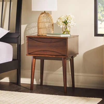 NicBex Nightstand with Drawers,1pc Side Table with Wood Frame,bedside Table for Bedroom,Living Room,Brown/Black/White/Gray