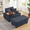 NicBex Modern Oversized Armrest Sofa Futon Couch with Ottoman&Rotating Table,Comfy Sleeper Sofa for Living Room,Apartment - 2 of 4