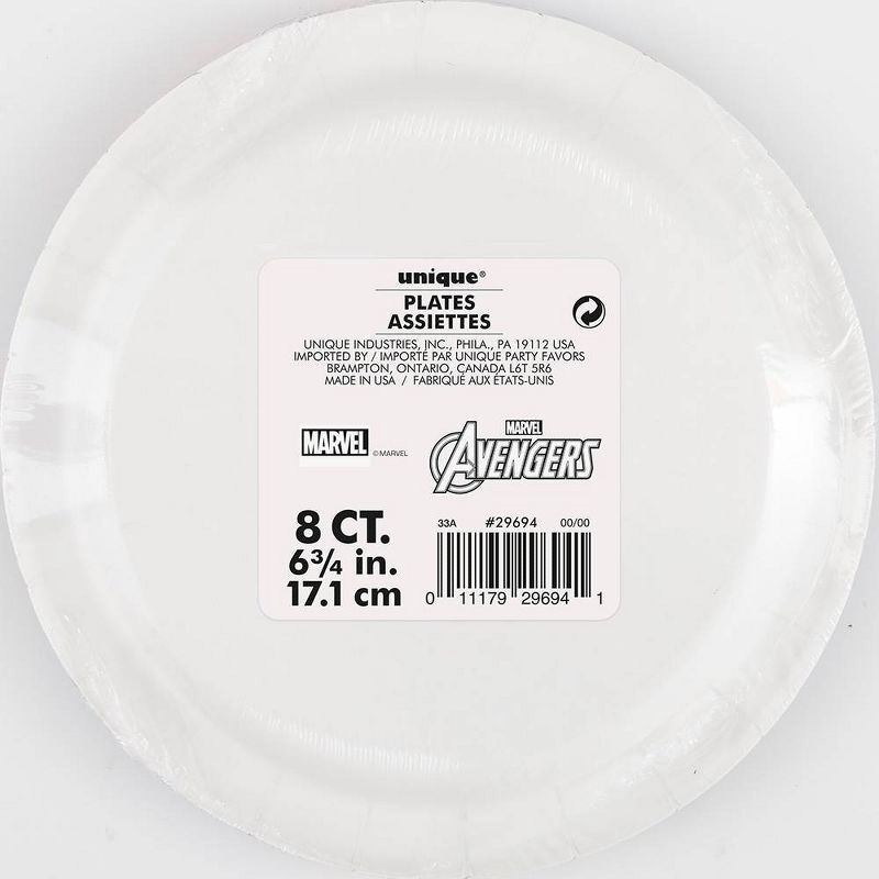 8ct Black Panther Paper Plates White, 3 of 4