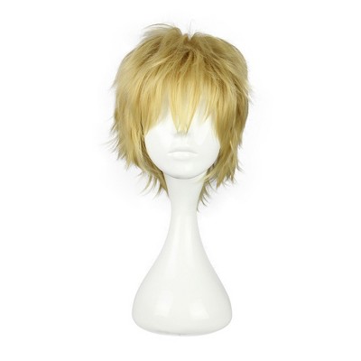 Unique Bargains Women's Wigs 12" Gold Tone with Wig Cap Straight Hair