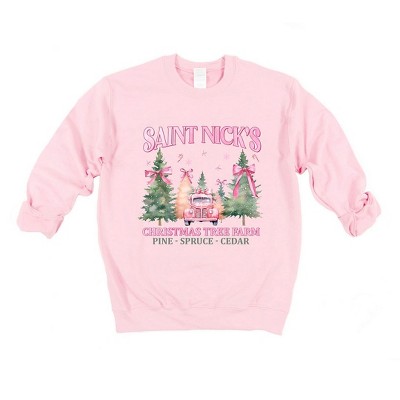 Simply Sage Market Women's Graphic Sweatshirt Coquette St. Nick's Tree Farm
