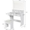 Makeup Vanity Desk with LED Mirror & Charging Station, Compact Dressing Table with 1 Chair,Outlets for Bedroom, Dorm Room - 4 of 4