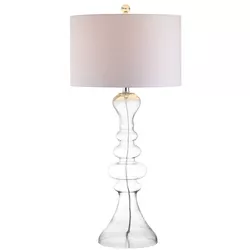 35" Madeline Curved Glass Table Lamp (Includes LED Light Bulb) Clear - JONATHAN Y