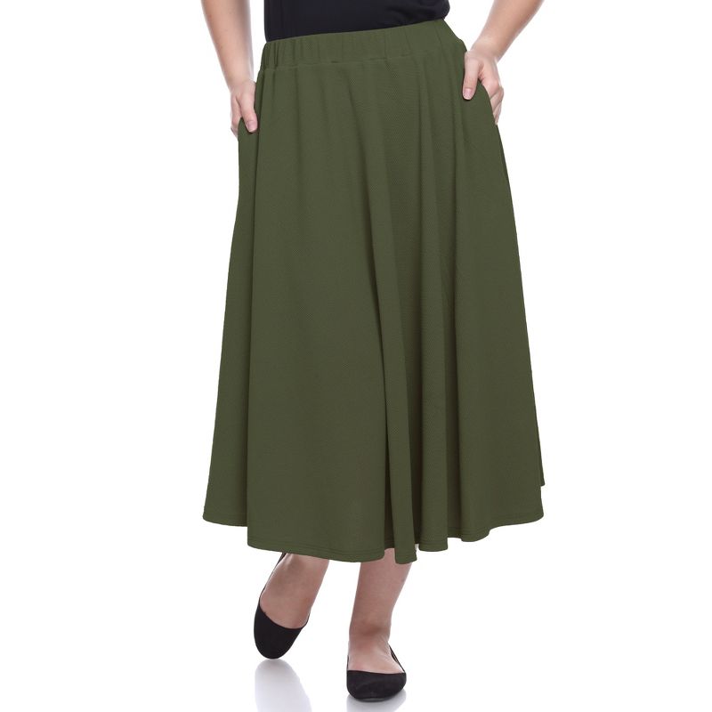 Women's Plus Size Tasmin Flare Midi Skirts - White Mark, 1 of 4