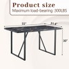 TiramisuBest Industrial Rectangular MDF Black Dining Table, 4-6 Person, 1.5" Thick MDF Top & Black Metal Legs for Desk/Kitchen/Patio/Dining Room - 4 of 4