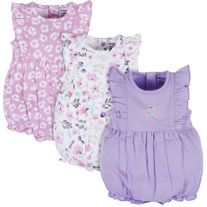 Onesies Brand Baby Girls' 3-Pack Rompers - 1 of 4