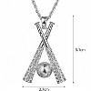 Stainless Steel Baseball Pendant Necklace - Hip Hop Style with Bat Cross & Rhinestones (Silver) - 2 of 4