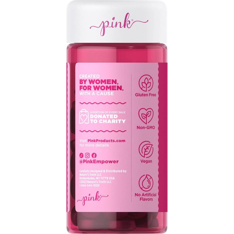 Pink Vitamins Beauty Rest Melatonin Vegan Gummies - Natural Berry - 70ct, 4 of 5