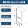 NicBex Shower Door  34.4" Wx72" H Pivoting Tub Shower Doors with 1/4" (6mm) Tempered Glass Door and 304 Stainless Steel Open Outside, Matte Black - 3 of 4