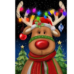 Briarwood Lane Christmas House Flag 40x28 For Outdoor Festive Reindeer For Christmas House Flag - 1 of 4
