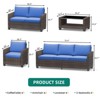 Outdoor Patio Furniture Sofa Sets,7 Piece Rattan Furniture Sectional Couch Set with Glass Coffee Table for Backyard Garden - 2 of 4