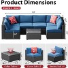 ELJGET 7-Piece Outdoor Patio Furniture Sets, All Weather PE Outdoor Sofa, Garden Wicker Rattan Patio Conversation Set with Coffee Table - 3 of 4
