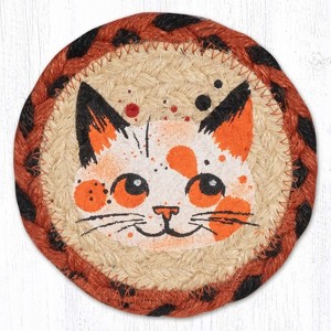 Earth Rugs Cat Face Coaster – Adorable Kitty Printed Square Drink Mat 5"x5" - 1 of 3