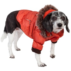 Pet Life (R) Classic Metallic Fashion 3M Insulated Dog Coat Parka with Removable Hood - 1 of 4
