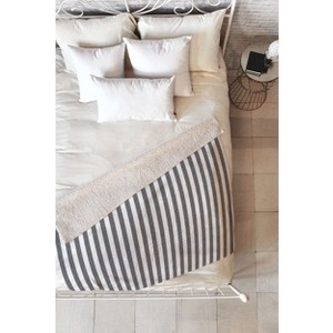 Little Arrow Design Co Stripes In Grey Fleece Blanket, 50x60 - Deny Designs - 1 of 2