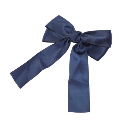 Unique Bargains Solid Bow Ribbon Duckbill Hair Clips Hairdo Clip 1 Pc