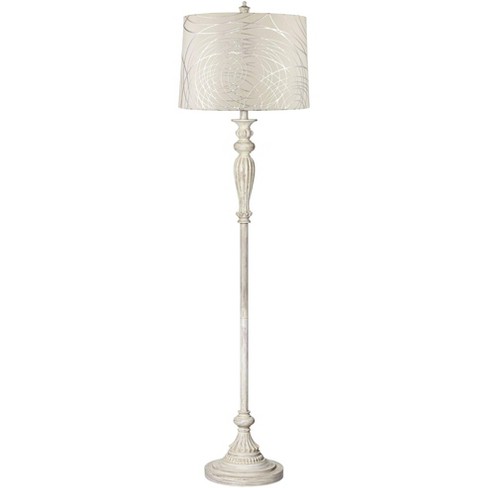 White washed store floor lamp