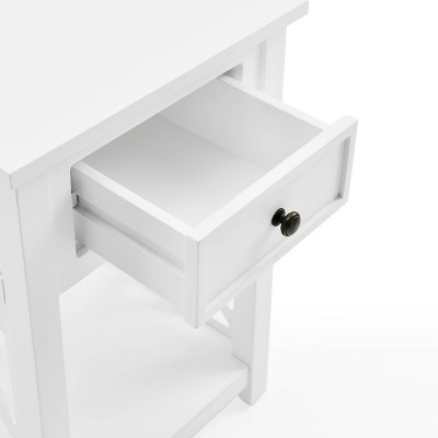 Coventry White Wood Coffee and End Table Set with Drawer