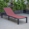 LeisureMod Marlin Patio Sling Chaise Lounge Chair in Black Aluminum - 2 of 4