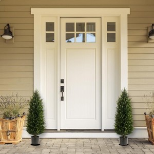 Artificial Cedar Topiary Trees, UV Resistant Artificial Pine Outdoor Plants for Front Porch Decor, Fake Greenery Outdoor - 1 of 4