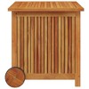 VidaXL Patio Storage Box with Wheels 23.6"x19.7"x22.8" Solid Wood Acacia - 4 of 4