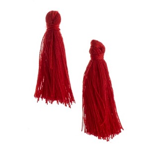 John Bead 1in Red Cotton Tassels Ornament for DIY Crafts Party Decorations, 20pcs - 1 of 4