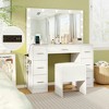 Resenkos 43.5" Bedroom Vanity Desk with LED Lighted Mirror - White - 3 of 4