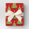30” 25 sq ft Christmas Roll Wrap Trees on Red - Wondershop™ - 2 of 3