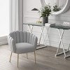 UNISOAR Modern Velvet Upholstered Feather Side Chair with Brushed Gold Leg - 2 of 4