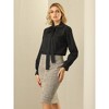 Hobemty Women's Tweed High Waist Button Decor Knee Length Pencil Skirts - 3 of 4