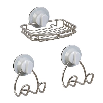 Idesign Everett Push Lock Suction Shower Caddy Satin : Target