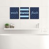 Big Dot of Happiness Boy - Blue and Navy - Kids Bathroom Rules Wall Art - 7.5 x 10 inches - Set of 3 Signs - Wash, Brush, Flush - 2 of 4