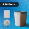 Hand-E Small Trash Can Liners, 100 Count - 4 Gallon Garbage Liners - 22 Microns Thick, Gray Transparent - image 2 of 4