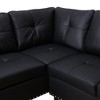 GlasFlength Sectional Sofas with Ottoman, Modern Large Modular Sectional Couch for Living Room, L Shape Upholstered Couch, Black Leather, Length 97.5" - 2 of 4