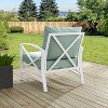 Kaplan Outdoor Steel Arm Chair Mist/White - Crosley - 3 of 4