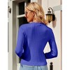 Womens Lightweight Knit Cardigan V Neck Long Sleeve Front Button Down Elegant Shrugs - 3 of 4