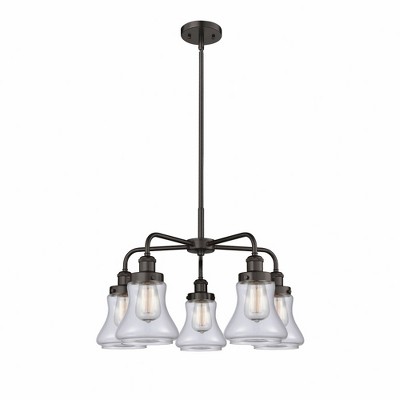 Bellmont - 5 Light Stem Hung Chandelier In Art Deco Style-15.25 Inches Tall and 24 Inches Wide