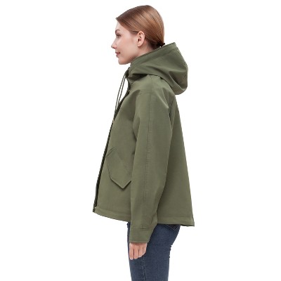 Rokka&Rolla Women's Full Zip Jacket Hooded Windbreaker-Olive, size XX Large — фото 8