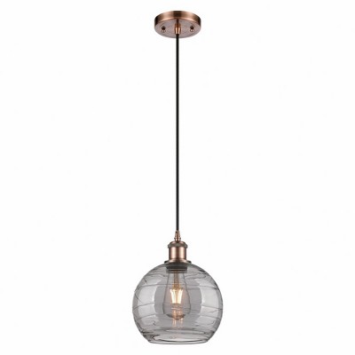 Ballston - 1 Light Athens Deco Swirl Mini Pendant In IndustrialStyle-10 Inches Tall and 8 Inches Wide