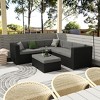 WestinTrends Outdoor Modern Sectional Sofa Set with Storage Ottoman, Black/Gray - 2 of 4