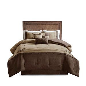 Gracie Mills Maldonado 7-Piece Rustic Faux Suede Comforter Set - 1 of 4