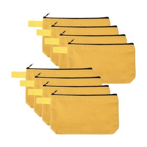 Unique Bargains Canvas Plain Zipper Toiletry Makeup Organizing Bags 8 Pcs - 1 of 4