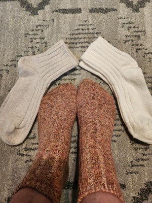 Women's Scallop Edge 3pk Ankle Socks - Universal Thread™ Oatmeal/cream/brown  4-10 : Target
